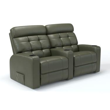 Imagem de Sofá 2 Lugares Reclinável Elétrico Com Massagem Em Couro Bovino Linha Cinema