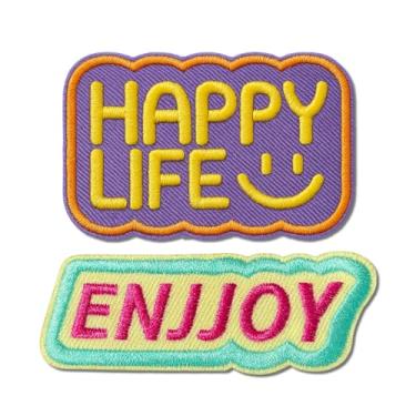 Imagem de Conjunto de apliques de palavras bordadas, Yeah Hello Today para jaquetas, mochilas, chapéus e roupas, conjunto de apliques costurados ou prensados a quente