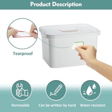 Imagem de 500 etiquetas removíveis de freezer de 2,5 x 7,6 cm, à prova d'água, resistente a óleo e rasgos, adesivos não graváveis para recipientes de alimentos, frascos, despensa e preparação de refeições