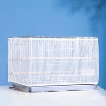 Imagem de 1 capa de gaiola antirespingos, malha branca com fibra de poliéster durável, para proteção ao ar livre e fácil limpeza, M