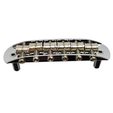 Imagem de Ponte Mustang com selas grandes, raio de 24 cm, 52,5 mm, para Fender Mustang, Jaguar, Jazzmaster - cromado