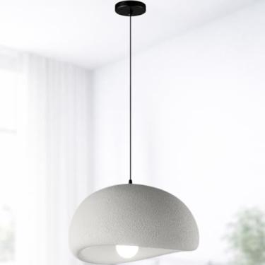 Imagem de Gimpo, Lustre Pendente 40cm Luminária Japonesa Wabi-Sabi Orgânico Cogumelo Concreto Gimpo LTJ40-CINZA-A