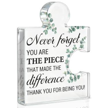 Imagem de Presentes de agradecimento para mulheres e homens, presentes de agradecimento para colega de trabalho, chefe, chefe, professor, enfermeira, nunca se esqueça de que você é a peça que fez a diferença