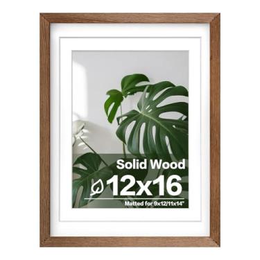 Imagem de Egofine Molduras para fotos de 30 x 40 cm feitas de madeira maciça com acrílico, exiba imagens 22 x 30 x 35 cm com tapete ou 30 x 40 cm sem tapete para montagem em mesa e parede, marrom nogueira