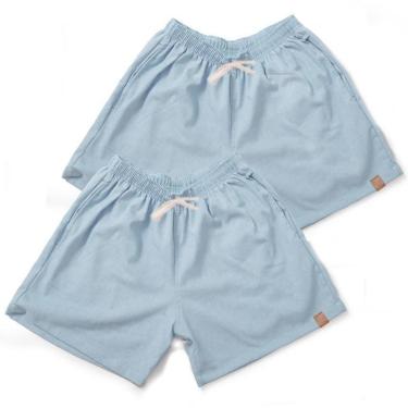 Imagem de Kit 2 Short De Linho Plus Size Make Peace Básico Mauricinho Masculino-Masculino