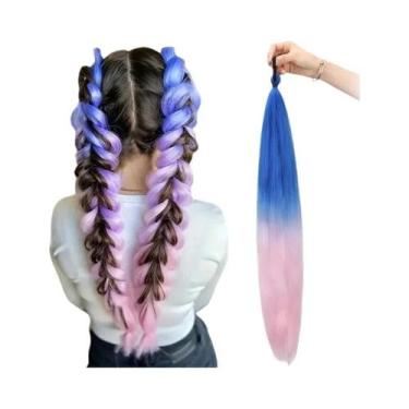 Imagem de Extensões De Cabelo Coloridas Sintéticas Em Rabo De Cavalo Longo E Lis