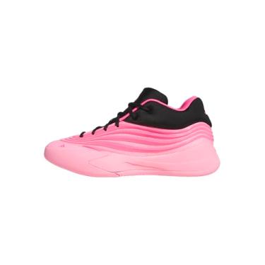 Imagem de adidas Tênis de basquete unissex adulto Dame X, Cor do fornecedor/preto/rosa lúcido, 10 Women/9 Men