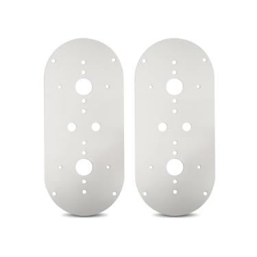 Imagem de Placa de montagem de luz de melancia adequada para Peterbilt 359 379 389, apto para Kenworth 660 680 880 W900L, substituição de placa de montagem de farol de aço inoxidável 2212099, 2 peças