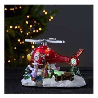 Imagem de Helicoptero Ceramica Papai Noel c/ Luzes e Movimento  27 cm Top Natal