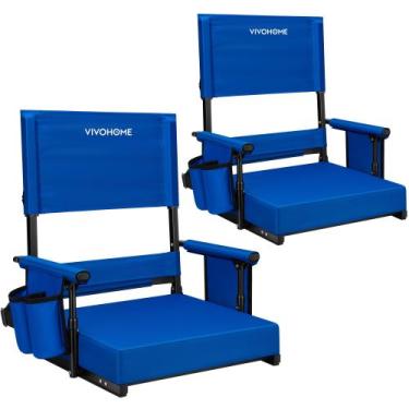 Imagem de Silla VIVOHOME Ajustable con Respaldo para Estadio, Paquete de 2, Azul