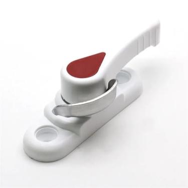 Imagem de 1 peça de plástico + fechadura de janela de porta de aço alça de segurança deslizante tipo fechadura bidirecional crescente acessórios de hardware