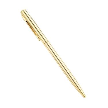 Imagem de DFAMIN 100 peças/lote novas canetas esferográficas finas de metal ouro rosa prata publicidade material escolar material de escritório logotipo personalizado gratuito (ouro 1, preto)