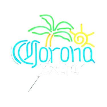 Imagem de Letreiro Neon De Cerveja Corona Extra Com Palmeira Para Decoração De B