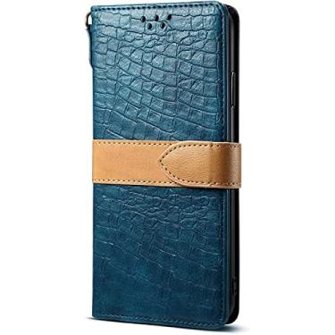 Imagem de TPUOTI Capa para iPhone 13/13 Pro/13 Pro Max, Padrão de Crocodilo PU Carteira Flip Case com Slots de Cartão Kickstand Fivela Magnética À Prova de Choque TPU Interior Shell (Cor: Azul, Tamanho: 13pro max 6,7 polegadas)