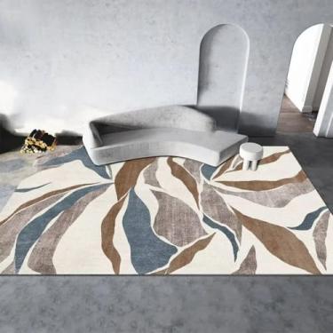Imagem de Tapete decorativo abstrato para sala de estar, decoração simples, tapete para quarto, antiderrapante, fácil de limpar, tapete para mesa de centro (200x250cm 78,7x98in/Sem fiapos)