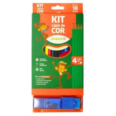 Imagem de Kit Escolar Completo Coleção com 18 Peças para Pintura e Escrita - Leo