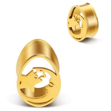 Imagem de LOMISS ALARGADOR AÇO CIRÚRGICO GOTA/LUA E ESTRELA (DOURADO, 12)