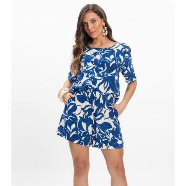 Imagem de Conjunto Blusa com Shorts Feminino Endless Azul, M, Azul