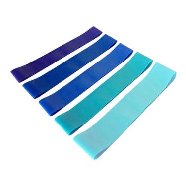 Imagem de Dynwave Conjunto de 5 Faixas Elásticas de Resistência para Treino em Casa, Equipamento Portátil para Academia, Ideal para Homens e Mulheres, Azul