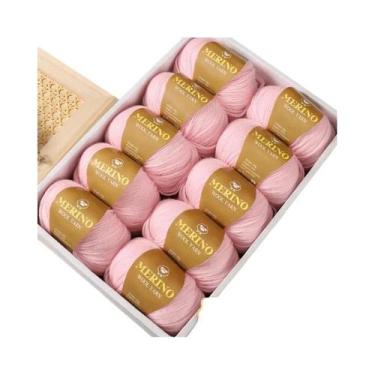 Imagem de Fio De Lã De Alpaca 500g 10 Meadas Médio-Fino 212 Para Tricô De Suéter