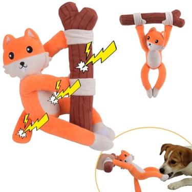 Imagem de GJEASE Brinquedos para cães barulhentos, brinquedos para filhotes de pelúcia com galho de puxar, brinquedo de cachorro de cabo de guerra para cães, brinquedos interativos para cães pequenos, médios