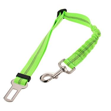 Imagem de Cinto de segurança retrátil ajustável elástico luminoso para veículo animais estimação guia corrida cachorro liberação rápida restrições com absorção choque guias