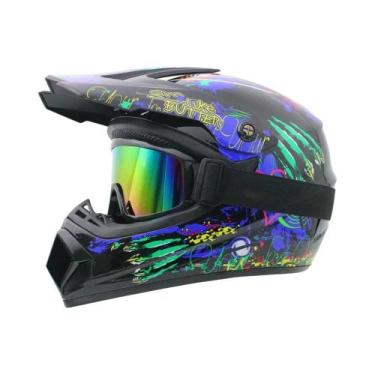 Imagem de Capacete De Motocross Unissex Certificado DOT Para Segurança Em Bicicl