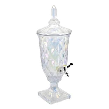 Imagem de Suqueira De Vidro Diamante Furta Cor 2 Litros Jarra Com Torneira Água 