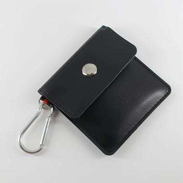 Imagem de Cinzeiro de cigarro de couro PU bolsa de cinzeiro de bolso, cinzeiros de viagem portátil ao ar livre (preto)