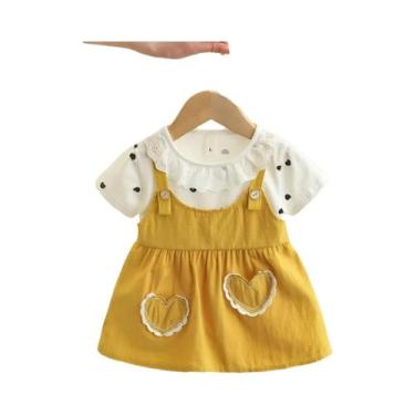 Imagem de Vestido De Verão Para Meninas Com Estampa De Coração, Roupas Casuais D