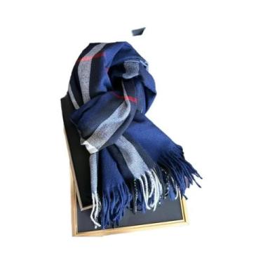 Imagem de Cachecol De Inverno Em Estampa Xadrez Para Mulheres E Homens, Tipo Cas