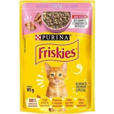 Imagem de Sachê Friskies para gatos filhotes sabor carne ao molho 85g.