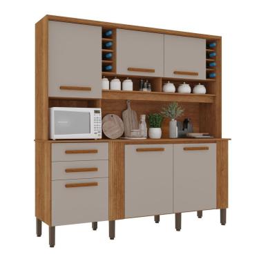 Imagem de Armário De Cozinha 6 Portas 2 Gavetas Catar Cinamomo-off White