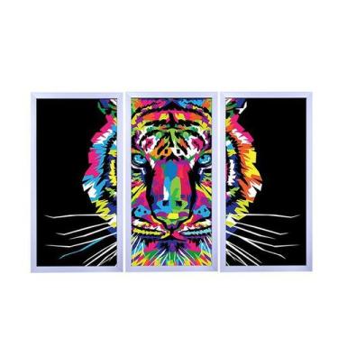 Imagem de Quadros Decorativos em Mosaico com moldura em madeira 103x63 cm e vidr