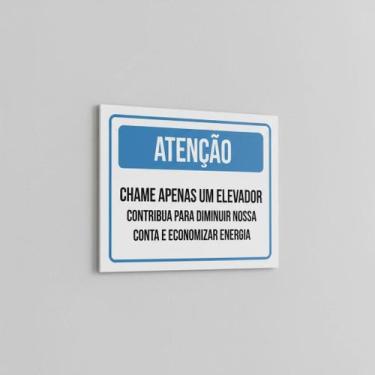 Imagem de Placa Acm Chame Elevador Contribua Conta Energia 18X23 - Sinalizo