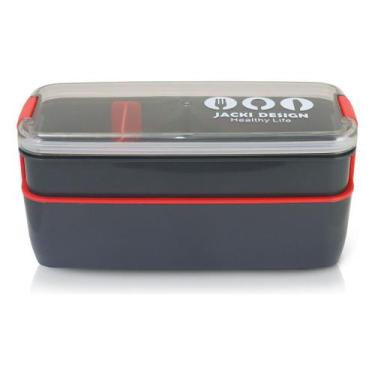 Imagem de Pote Marmita 2 Andares C/ Divisória 750ml Tampa Bpa Free - Jacki Desig