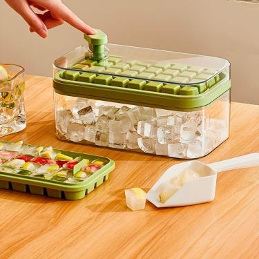 Imagem de Bandeja Molde Cubo De Gelo Fábrica Armazenamento - Cubos Sempre Frescos E Armazenamento Hermético