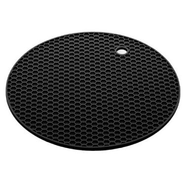 Imagem de Descanso para Panela Lyor de Silicone Redondo Preto