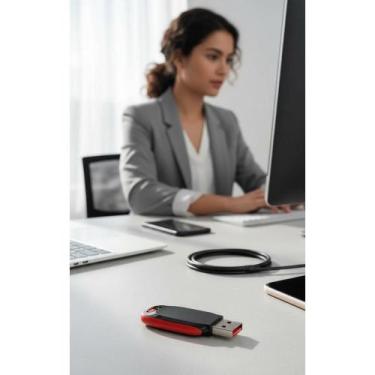 Imagem de Pendrive 128GB Preto/Vermelho - Armazene TUDO! - Congratulations Store