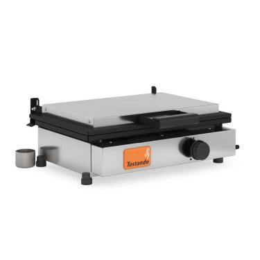 Imagem de Sanduicheira a Gás SG45P 45cm com Controle de Temperatura e Coletor de Gordura em Aço Inox 430 Tostando