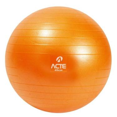 Imagem de Bola de Pilates Acte Sports 45cm Laranja Com Bomba de Ar T9-45, Único
