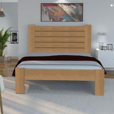 Imagem de Cama Queen Size Casal Malbec Madeira Maciça Angelim Pedra/Tauari Imbui