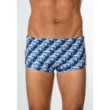 Imagem de Sunga Estampada Skull and Flowers Blue - RED FEATHER, Unica, P