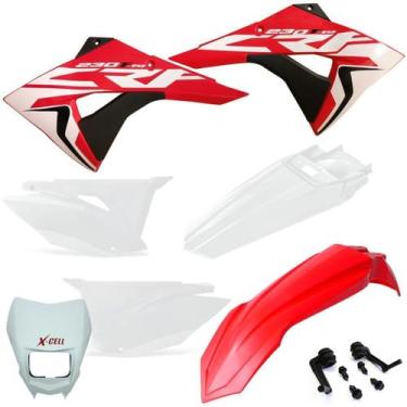 Imagem de Kit Plástico Biker Elite Crf 230 Adesivos Carenagem Farol X cell - Bik