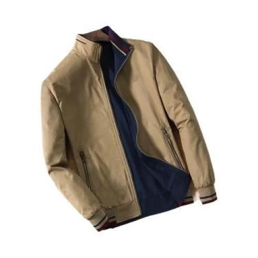 Imagem de Jaqueta Bomber Masculina De Algodão Dupla Face Para Negócios E Ativida