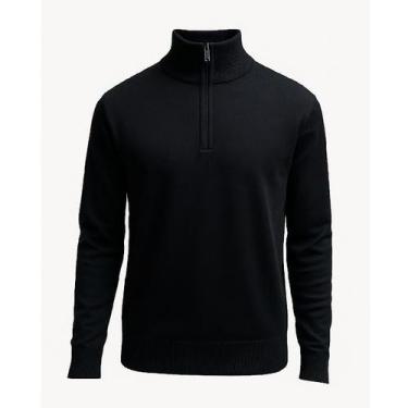 Imagem de Blusa De Frio Suéter Tricô Masculina Com Zíper Broken Rules, Preto, M