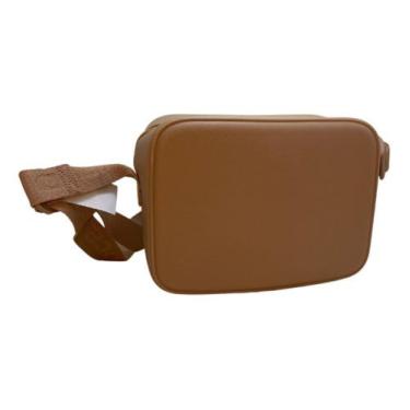 Imagem de Bolsa Feminina Transversal Quadrada Básica Casual com ziper moleca, Nu