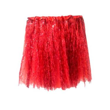 Imagem de Saia Tutu Carnaval Pompom 40cm Adulto - Aline festa , Vermelho