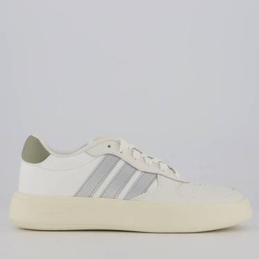 Imagem de Tênis Adidas Litecourt Feminino Branco e Cinza, 38