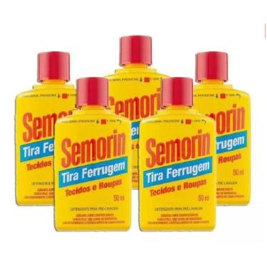 Imagem de Tira Manchas Detergente Anti Ferrugem Semorin Kit 5